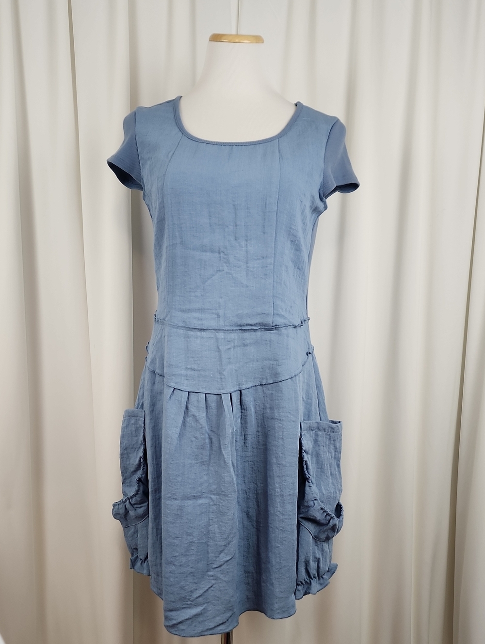 Spanner Malibu Dress with Pockets Slate Blue Size 4